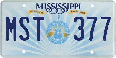 MS license plate MST377