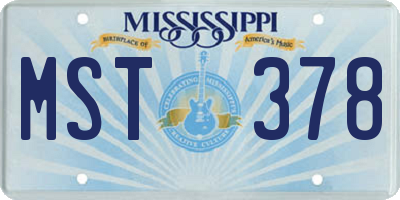 MS license plate MST378
