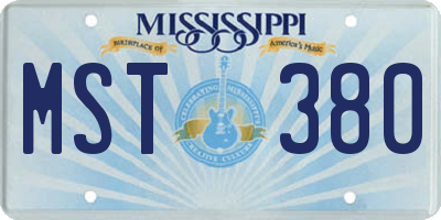 MS license plate MST380