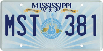 MS license plate MST381