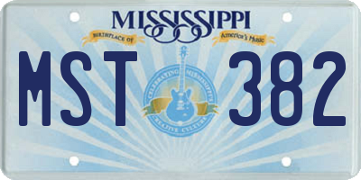 MS license plate MST382
