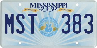 MS license plate MST383