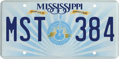 MS license plate MST384