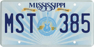 MS license plate MST385