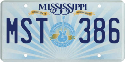 MS license plate MST386