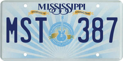 MS license plate MST387
