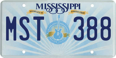 MS license plate MST388