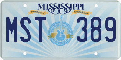 MS license plate MST389