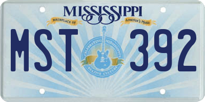 MS license plate MST392