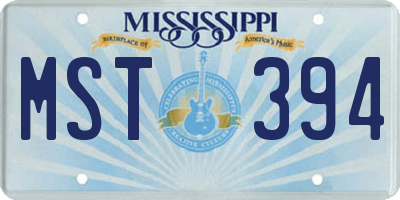 MS license plate MST394