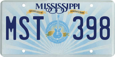 MS license plate MST398