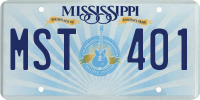 MS license plate MST401