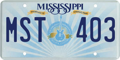 MS license plate MST403