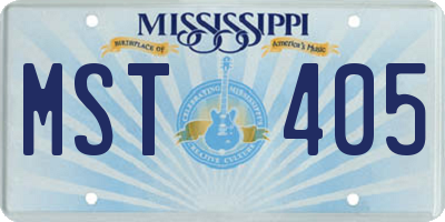 MS license plate MST405