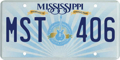 MS license plate MST406