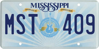 MS license plate MST409