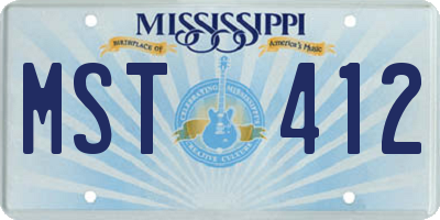 MS license plate MST412