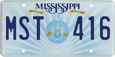 MS license plate MST416