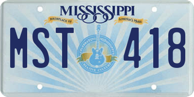 MS license plate MST418