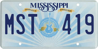 MS license plate MST419