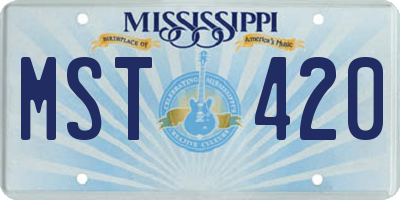 MS license plate MST420