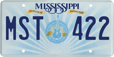MS license plate MST422