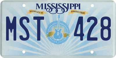 MS license plate MST428