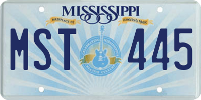 MS license plate MST445