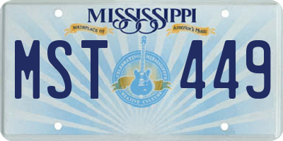 MS license plate MST449