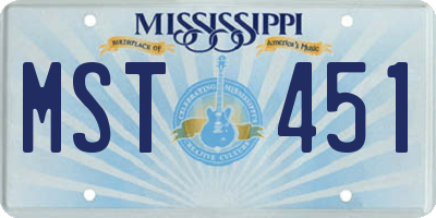 MS license plate MST451