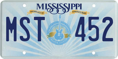 MS license plate MST452