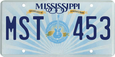 MS license plate MST453