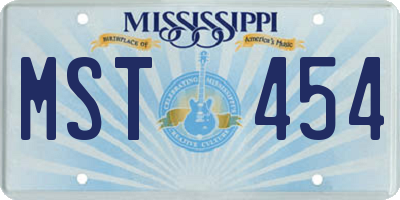 MS license plate MST454