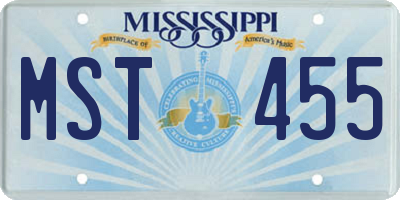 MS license plate MST455