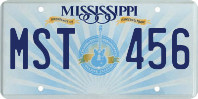 MS license plate MST456