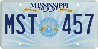 MS license plate MST457