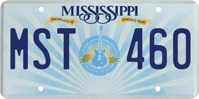 MS license plate MST460