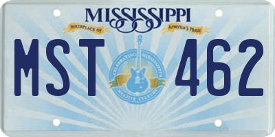 MS license plate MST462