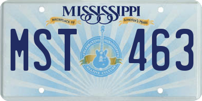 MS license plate MST463
