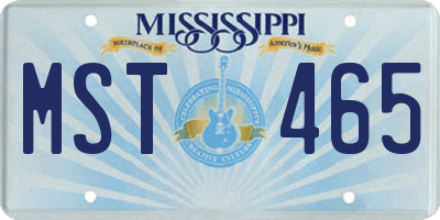 MS license plate MST465
