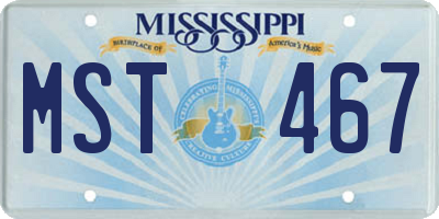 MS license plate MST467