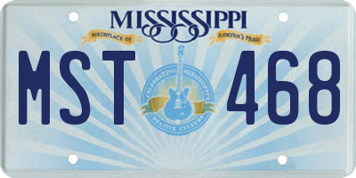 MS license plate MST468