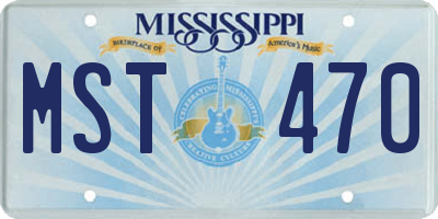 MS license plate MST470