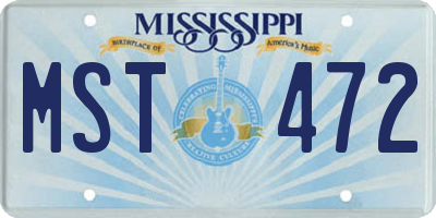 MS license plate MST472