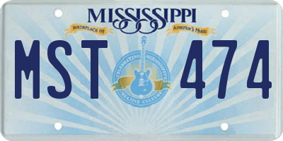 MS license plate MST474
