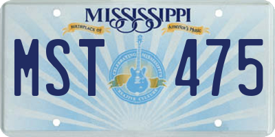 MS license plate MST475
