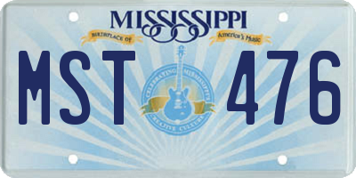 MS license plate MST476