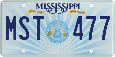 MS license plate MST477