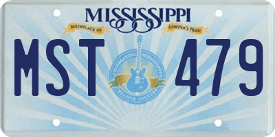 MS license plate MST479