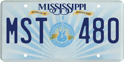 MS license plate MST480